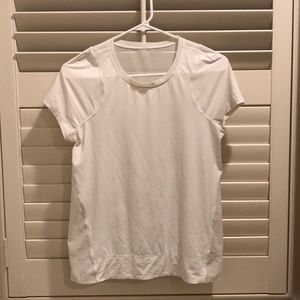 Lululemon sheer back white running shirt